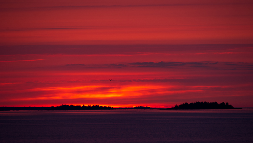 Sonnenuntergang am Strand von Oulu
